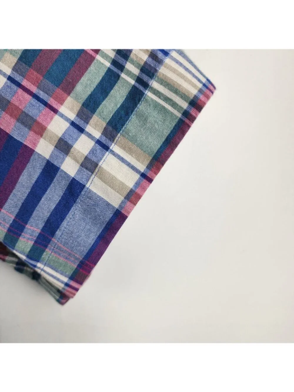 J Crew Shirt Mens Large Multi Madras Pattern Button Down Collar S/S Button Up